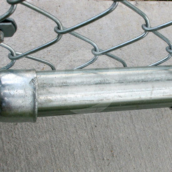 Galvanized Rail and Fittings attached to Chain link