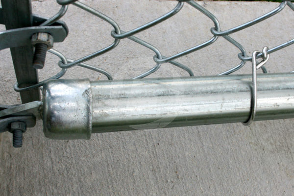 Galvanized Rail and Fittings attached to Chain link