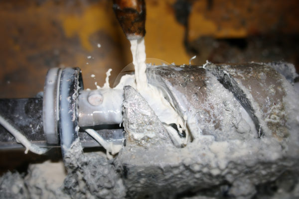 Close look at chain link being produced