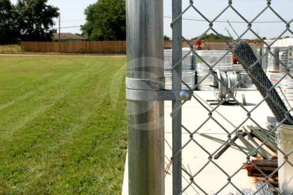 Galvanized Post and fittings surrounding business storage