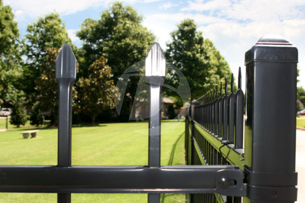 Montage Classic Black Residential Fence Panel spear top around a Community Park