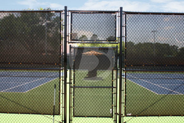Tennis Court chain link with Windscreen.