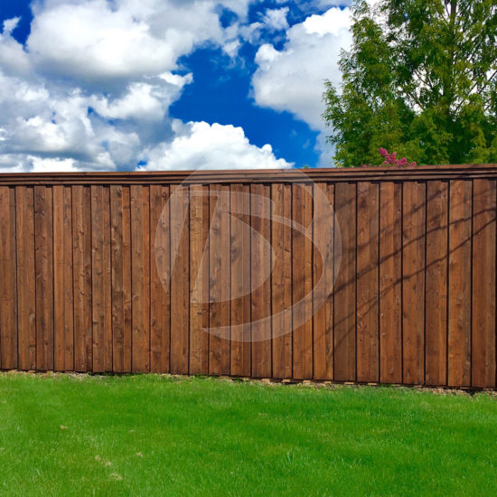 Brown stained wood backyard fence