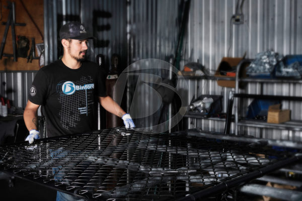 Completing a Black Chain Link Custom Gate