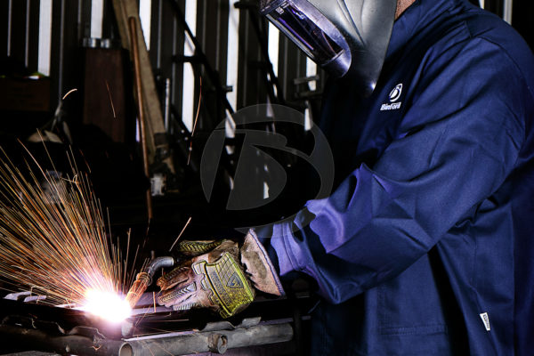 Welding Custom Gate with Sparks