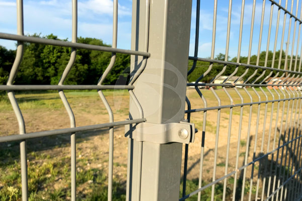 Tan Welded Wire perimeter fencing