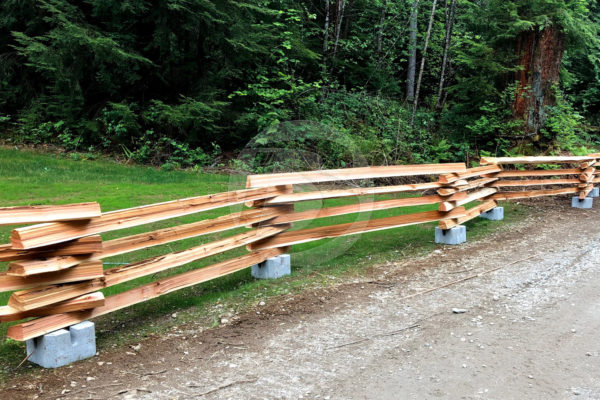 Rustic cedar split rail